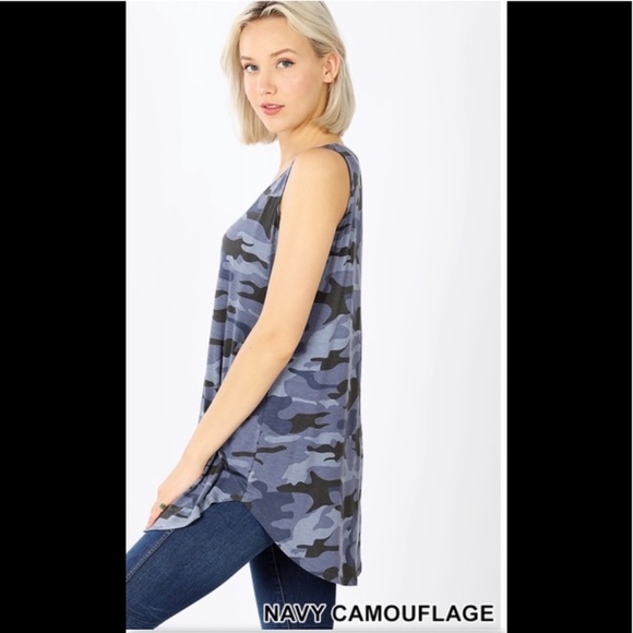 ❤️2 for $40❤️dusty blue camo tank top - Picture 4 of 10